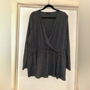 Lane Bryant Charcoal Knit Top